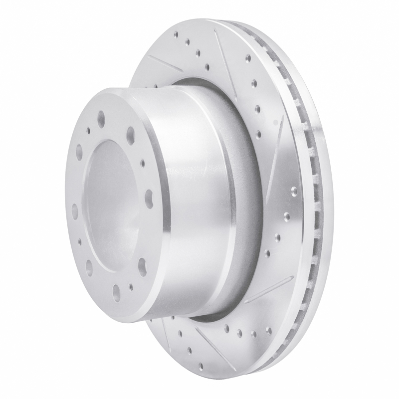 Dodge Ram 2500 Brake Rotor (1) - Rear Right - R1 Concepts - Drilled & Slotted - Silver - `09-`25